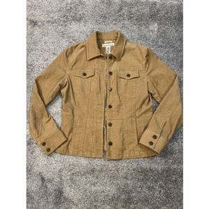 VTG  Women's Corduroy Jacket  Stetch Pockets Tan Size Medium Jones New York